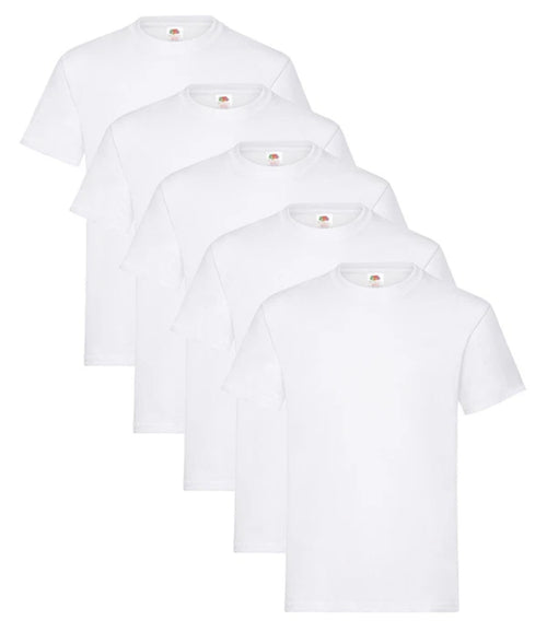 Fruit of Loom Cotton Plain White T-shirt 5 Pack Size-M
