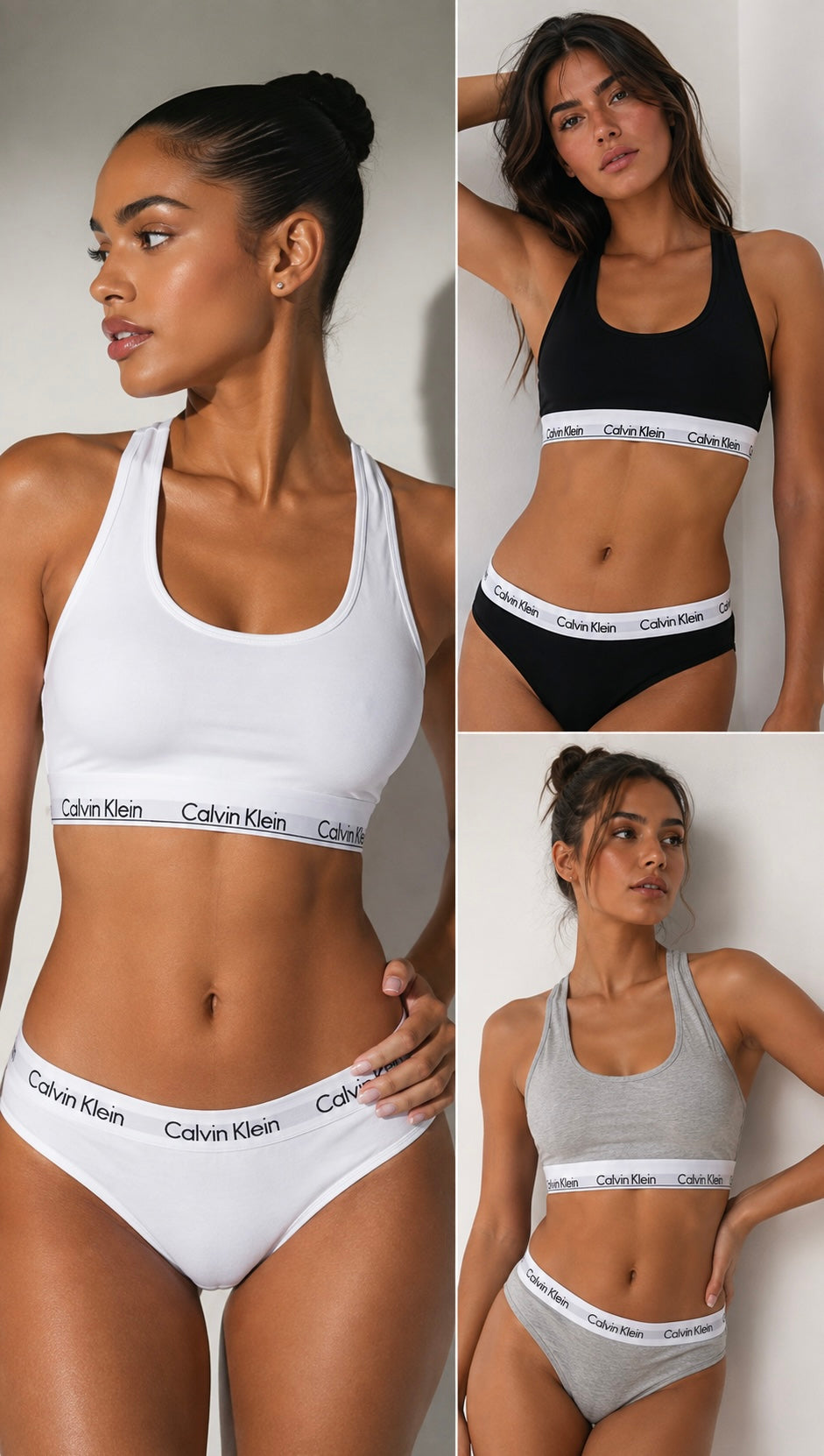 Calvin Klein Women's Modern  3 Piece Underwear Set - Bralette, Thong & Briefs