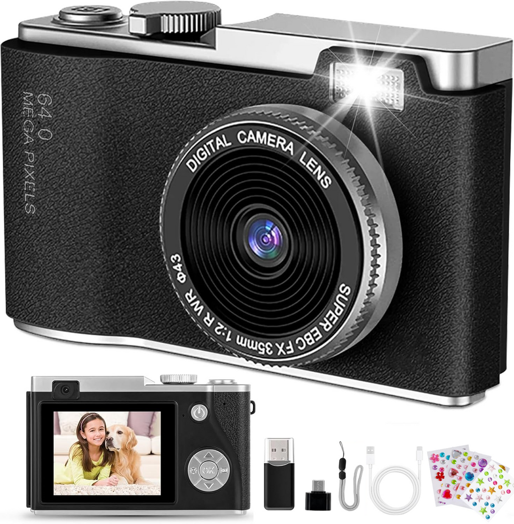 Digital Camera HD 1080P 64MP 2.4'' LCD Display Screen 8X Zoom Anti-Shake Camera - New 🏴