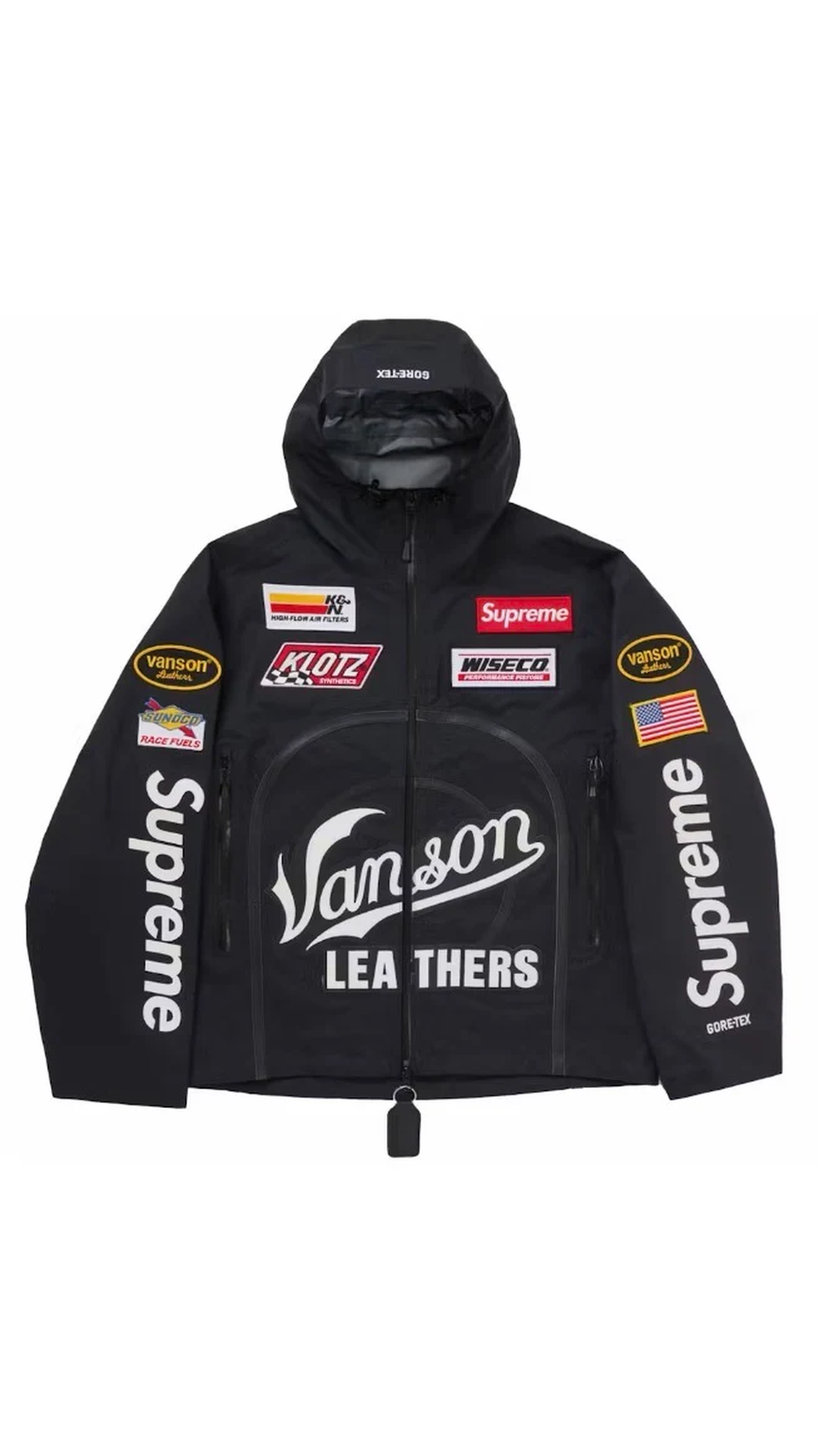 Supreme Vanson Leathers GORE-TEX Shell Jacket “Black” – Azza Exclusive