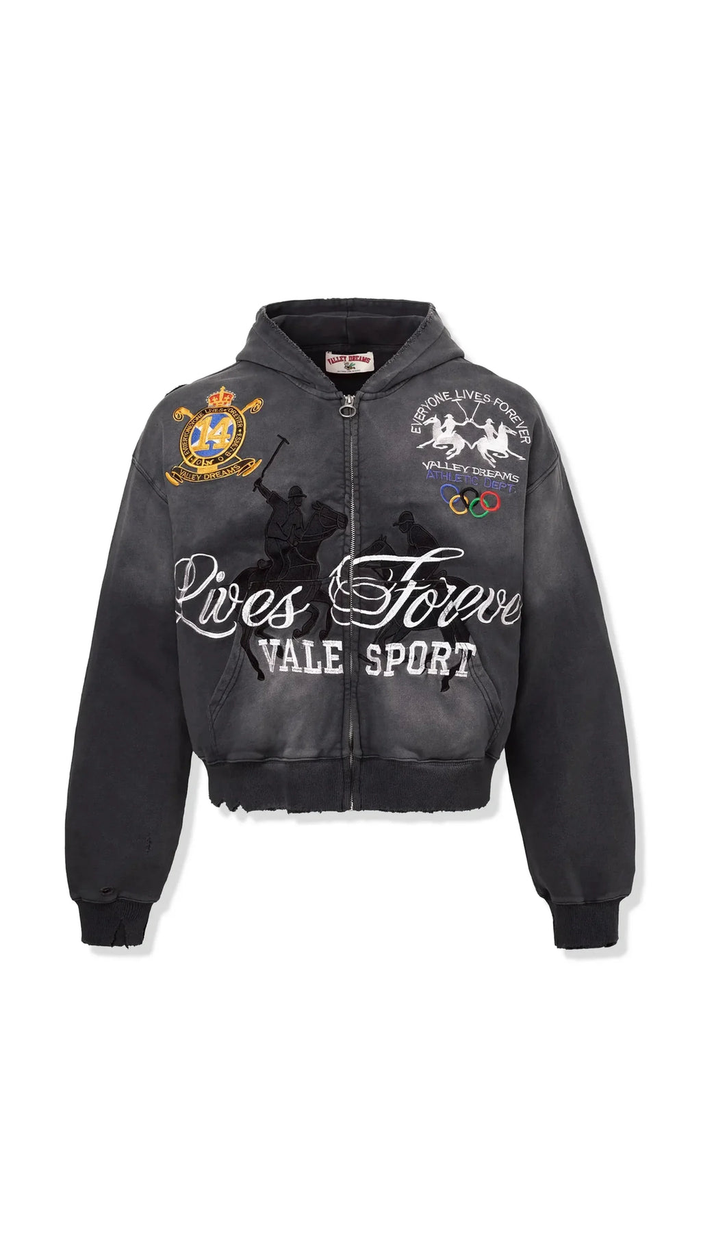 “SALE” Valley Forever Valley Dreams Blackrock Zip-Up Hoodie ‘Black’