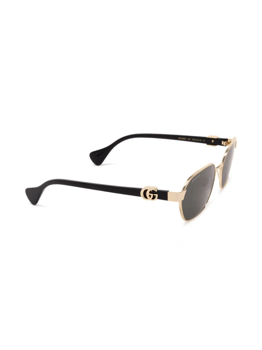 Gucci Sunglasses Black Gold With Velvet Hard Case round GG 🏴☑️