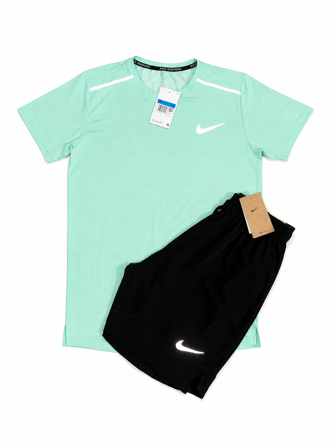 NIKE MILER T-SHIRT & FLEX STRIDE SHORT SET - new ⚪️☑️