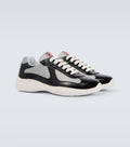 Patent leather and technical fabric Prada America's Cup sneakers Black Silver☑️✔️