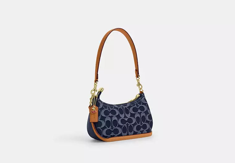 Coach Denim/Natural Teri Shoulder Bag Signature Denim - New 🏴