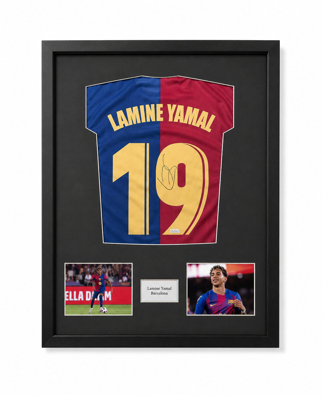 Framed Lamine Yamal Signed
Barcelona Shirt with COA proof
