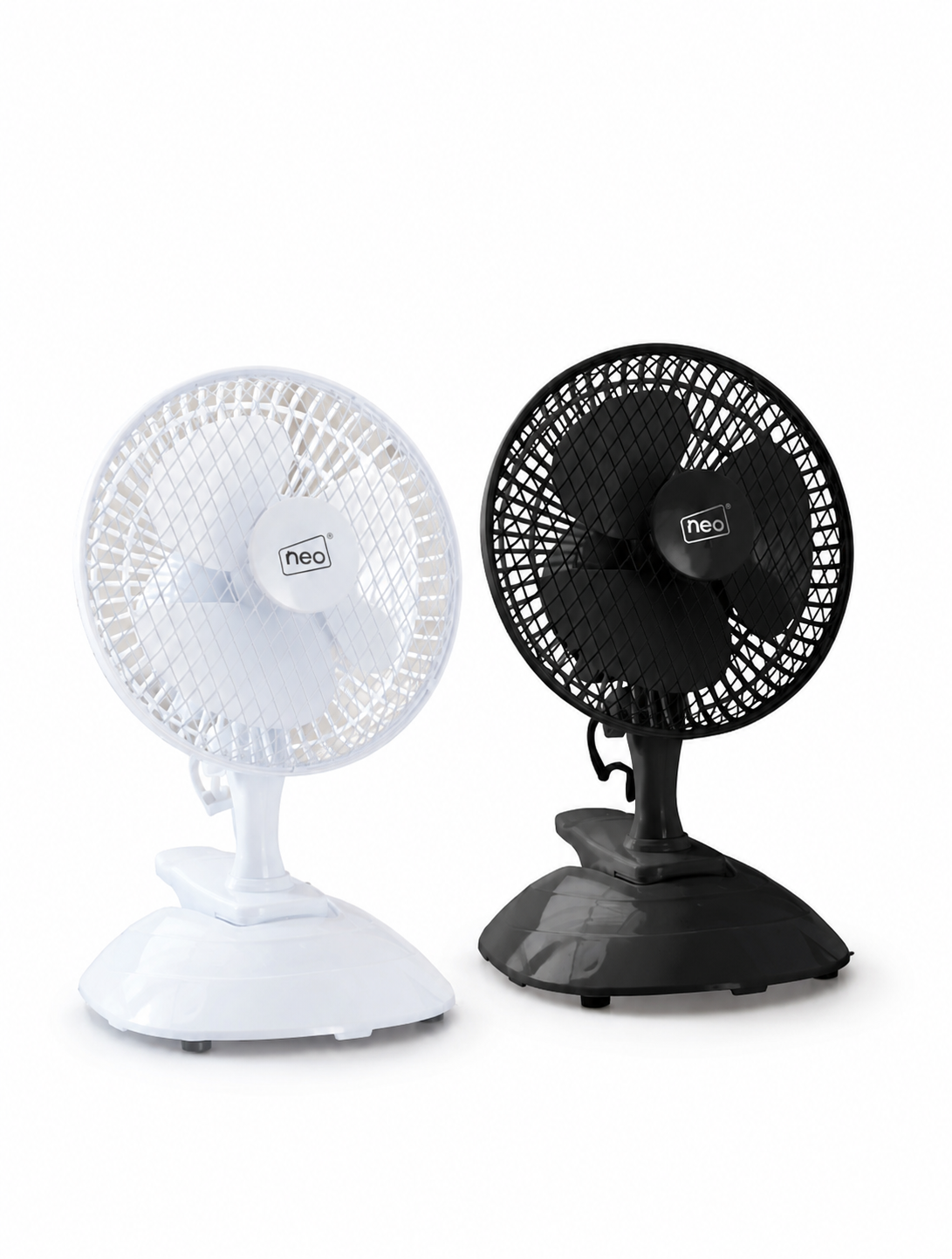 Neo Mini Fan Portable Desktop Clip Base Mount Desk 2 Speed 360 Adjustable Cool