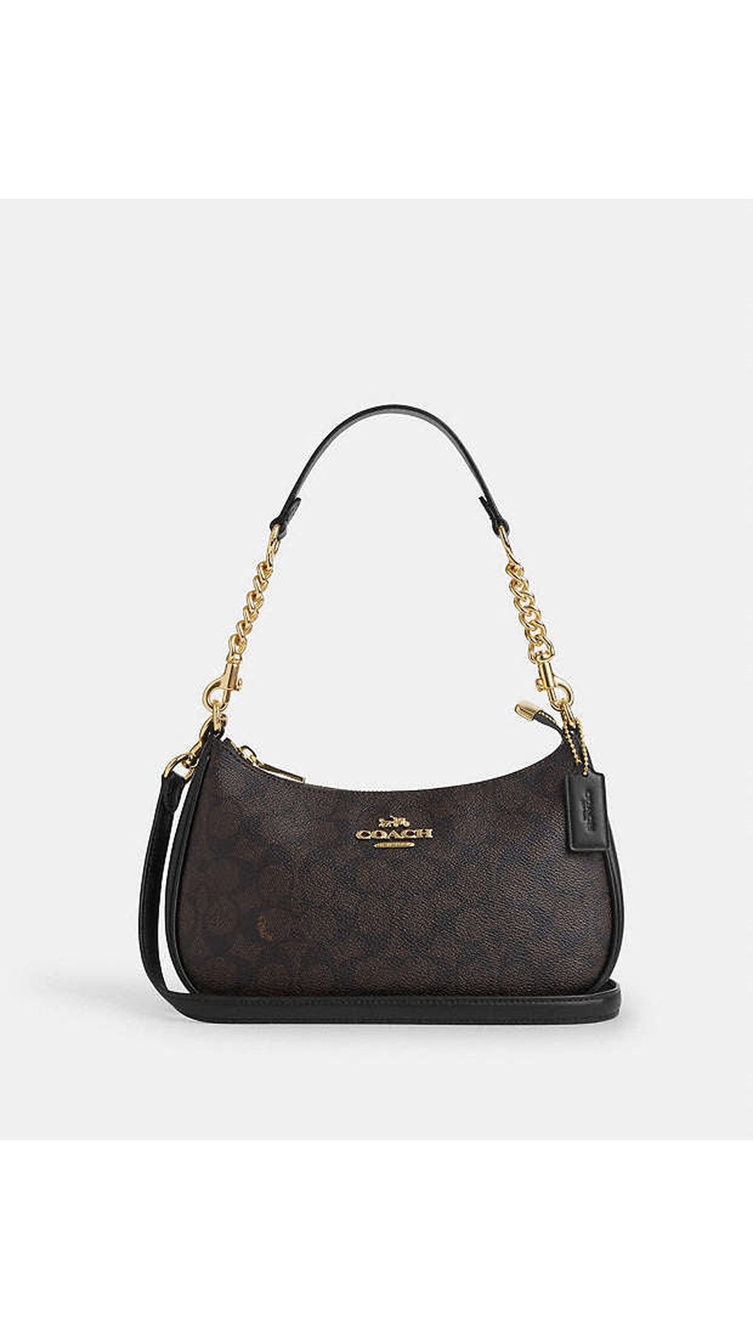 Teri Shoulder Bag In Signature Canvas Walnut / Black