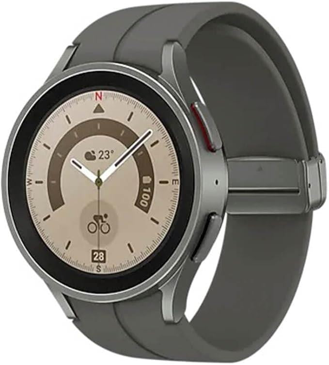 Samsung Galaxy Smartwatch 5 Pro 45mm SM-R920N Bluetooth Titanium Case - Silver - Like new 🏴
