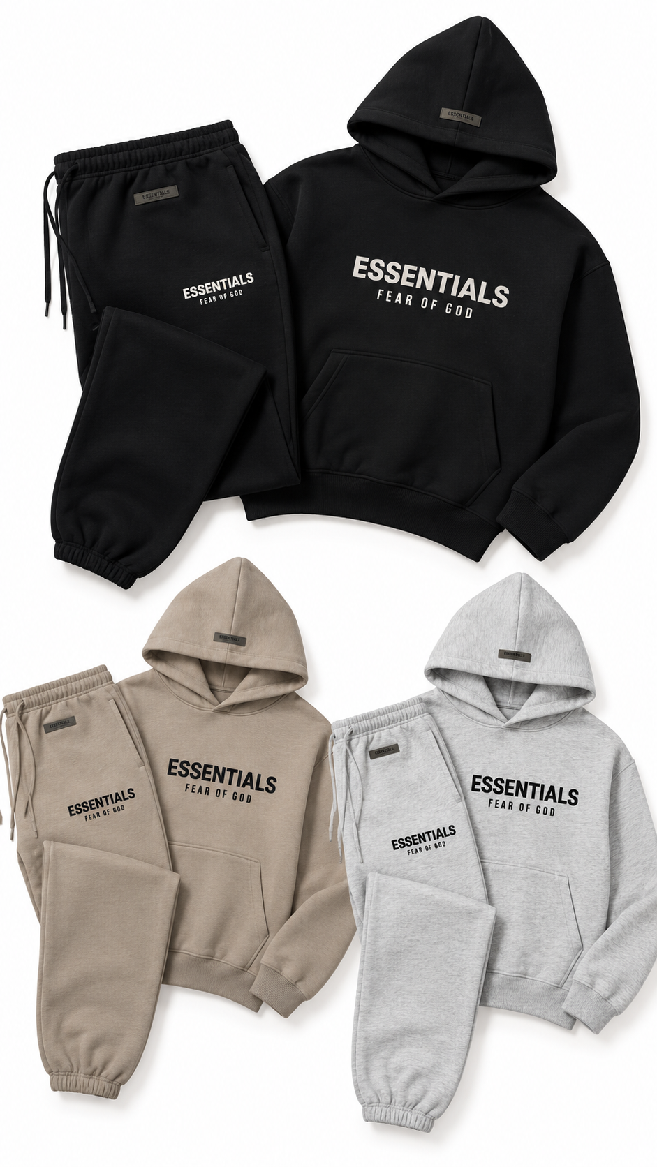FEAR OF GOD ESSENTIALS JET BLACK TRACKSUIT (SS25)