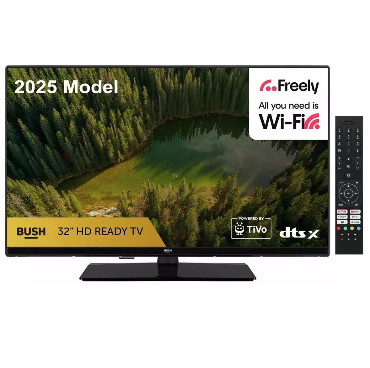 Bush SMART HD Ready TV 32HT25CB 32" HDR LED TiVo Freely TV 2025 Model + Warranty