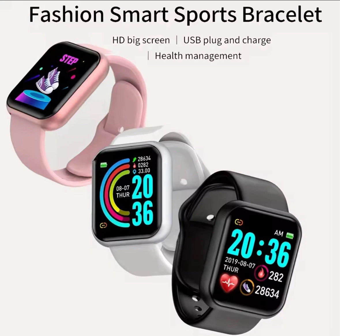 Smart Watch Fitness Tracker Blood Pressure Heart Rate for Android & iOS Apple