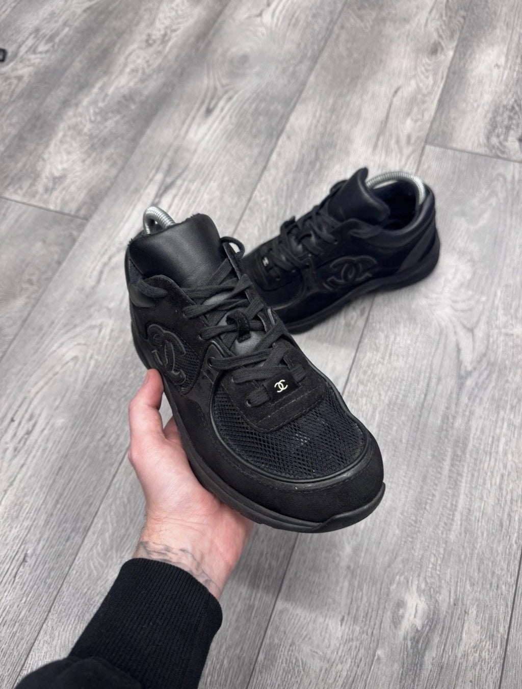 Chanel CC Runners Black Mesh UK 6 RRP £995⚫️