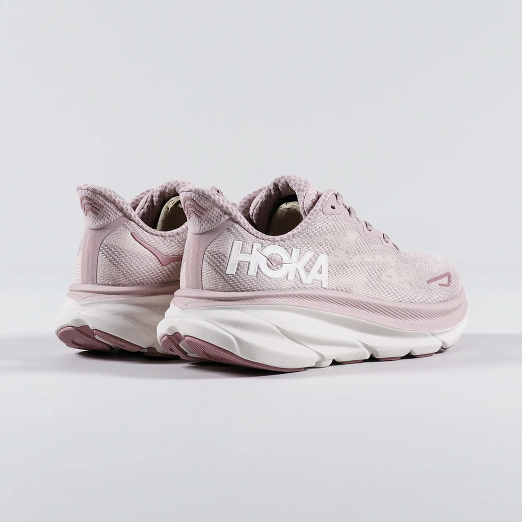 Hoka Clifton 9 Running Trainers Dusty Pink & White 🏴☑️