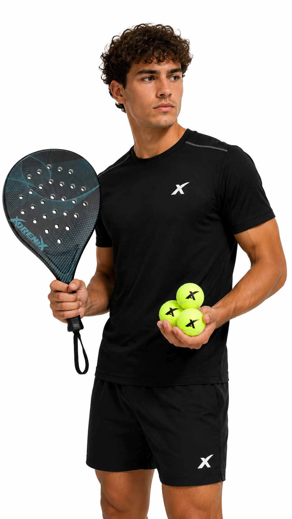 Adrenix Padel Set Racket with 3 Balls