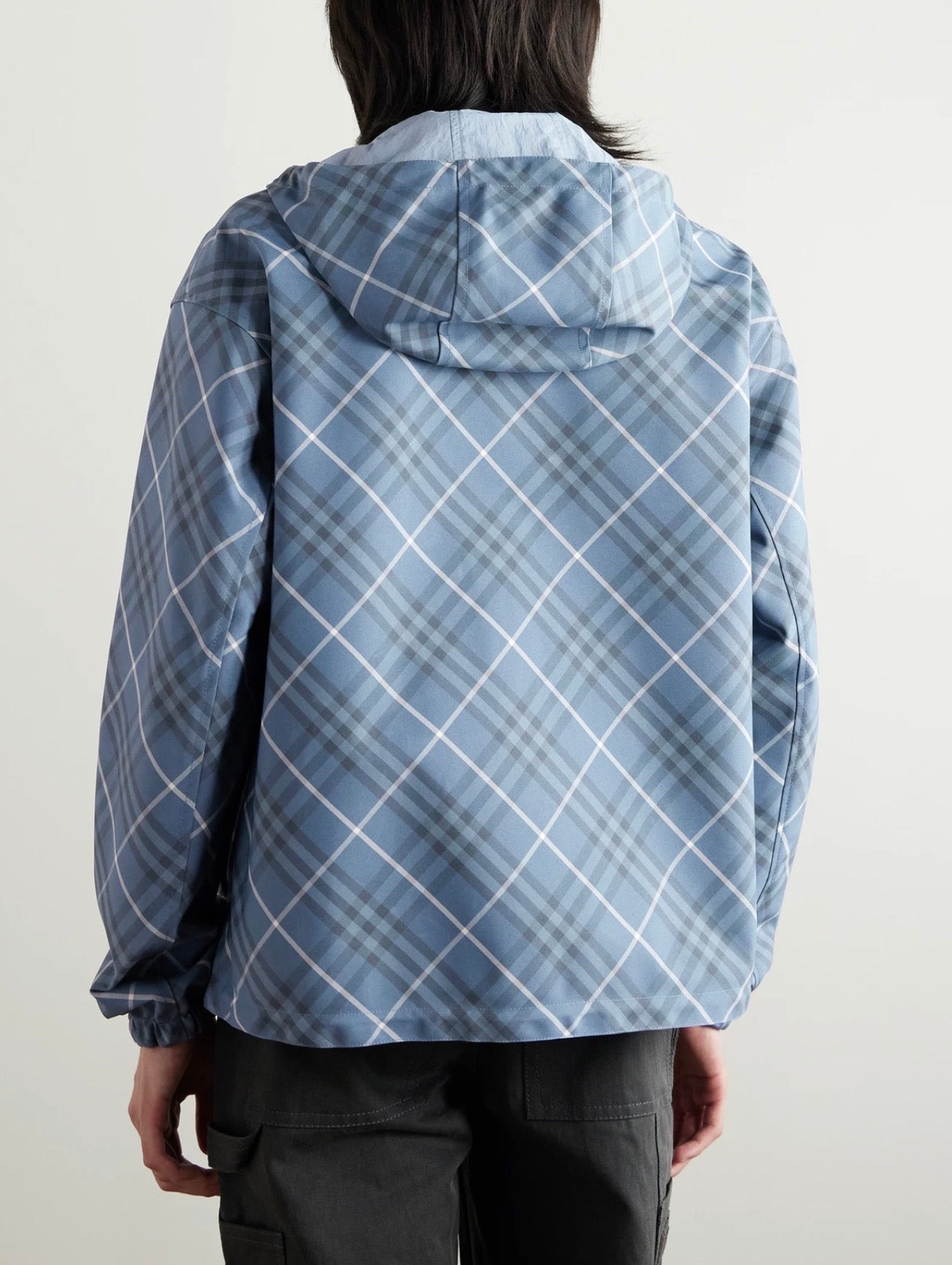 Burberry – Reversible-Appliquéd Checked Gabardine and Nylon Hooded Jacket 🆕