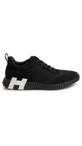 Hermes Bouncing Sneakers Black White Mesh