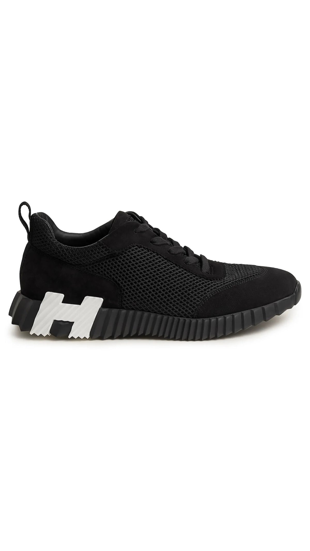 Hermes Bouncing Sneakers Black White Mesh