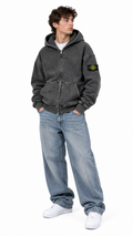 Stone Island Zip Up Hoodie - Washed Grey