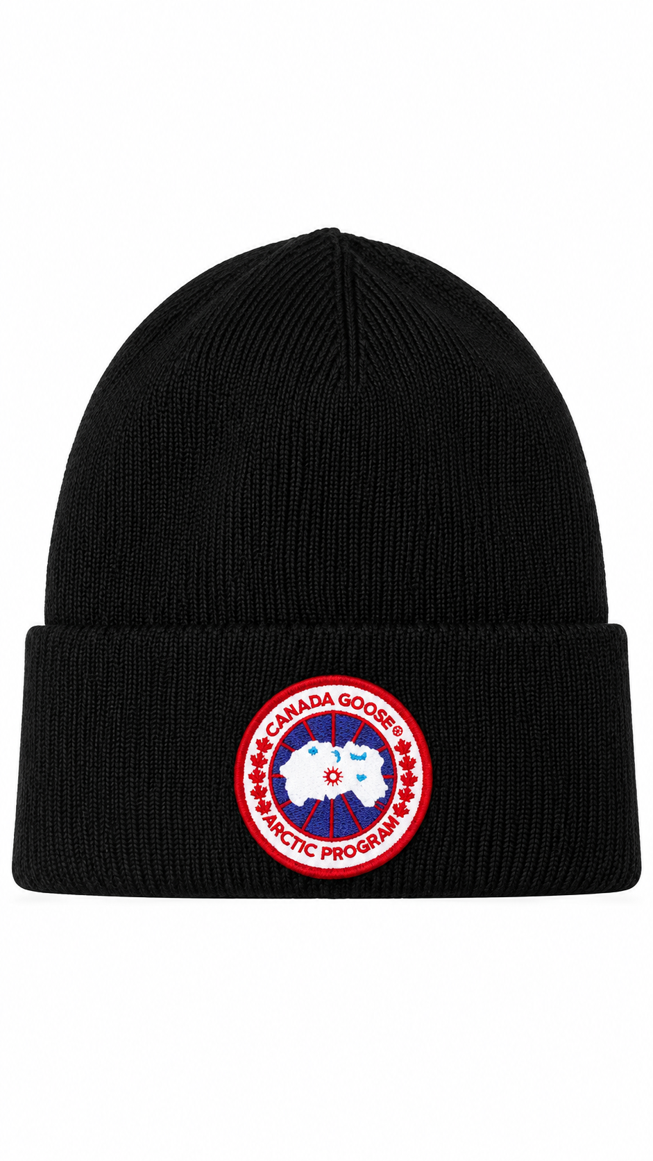 Canada Goose Men's Plain Wool Disc Toque Beanie Red Badge