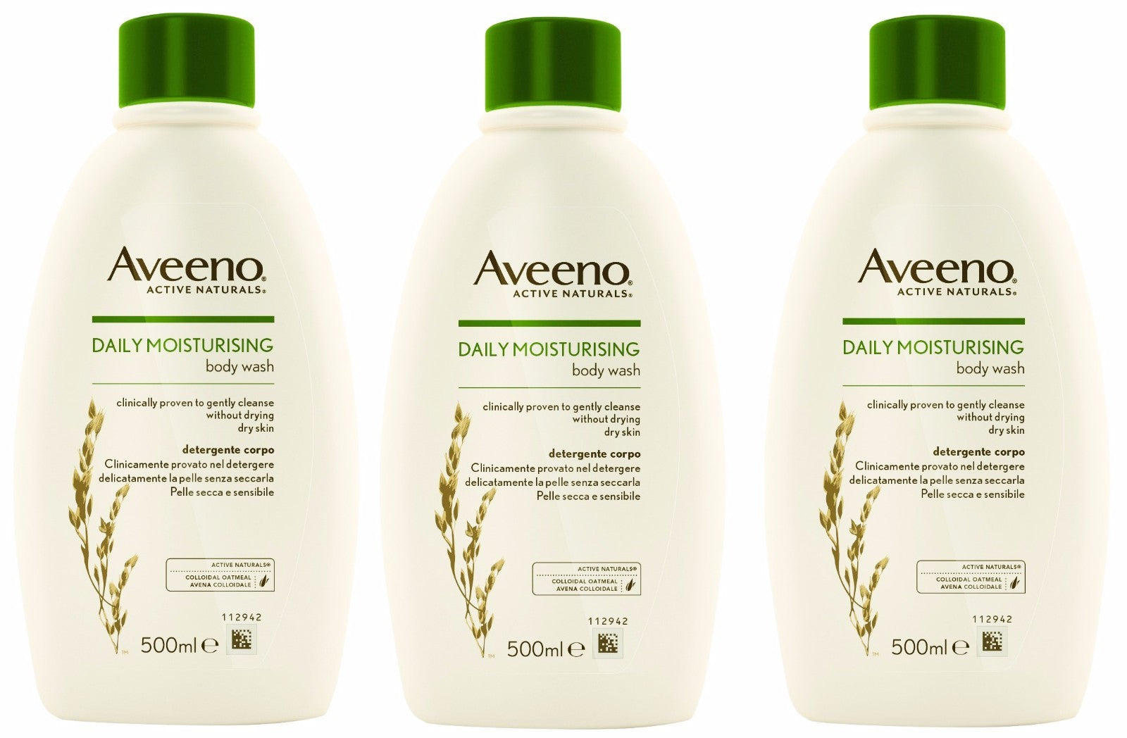 3 x Aveeno Daily Moisturising Body Wash 500ml for dry sensitive skin - New 🏴