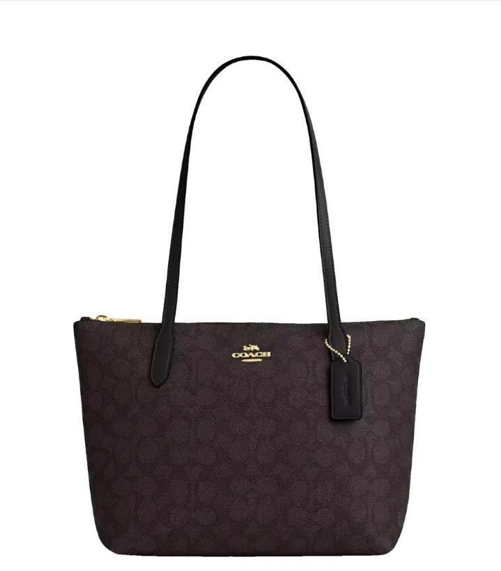 Coach Brown Fiona Zip Tote Bag