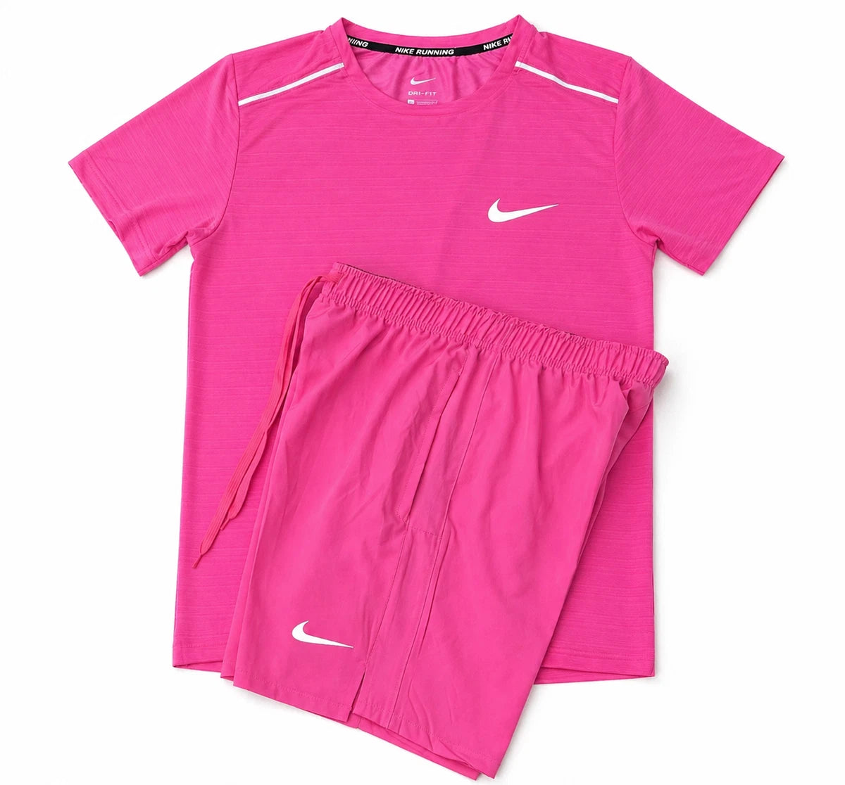 Pink Nike Miler Dri fit Shirt and Shorts set - New