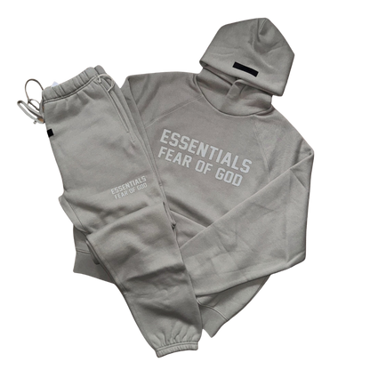 FEAR OF GOD ESSENTIALS JET BLACK ARCH LOGO TRACKSUIT (SS23)☑️