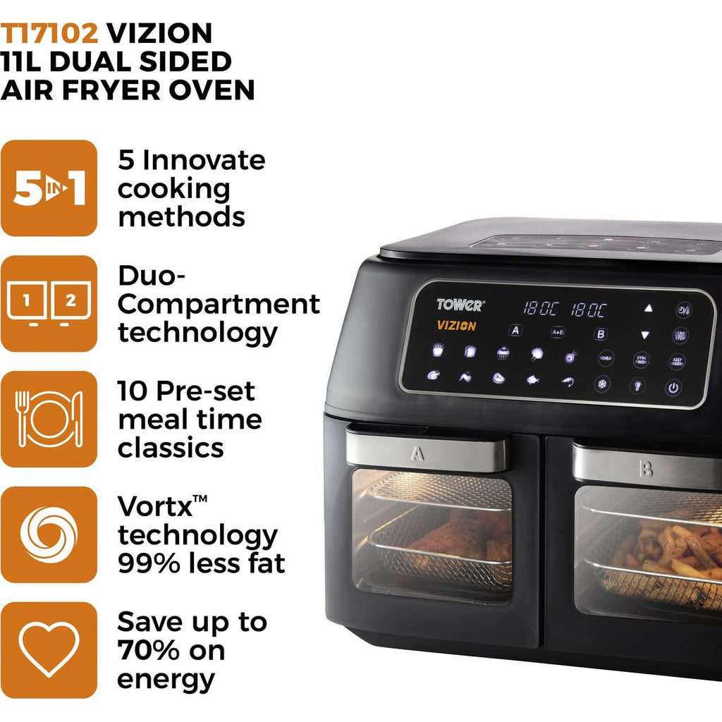 Tower T17102 Air Fryer Free Standing Black - New 🏴