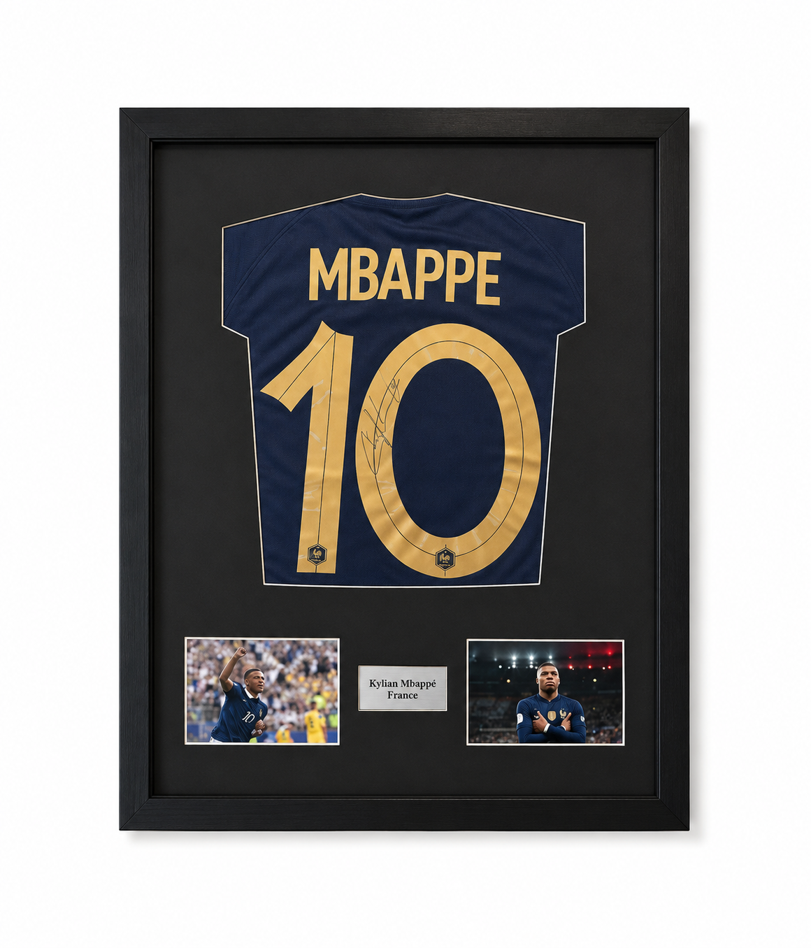 Professionally Framed Kylian Mbappé Signed
France Shirt with COA proof