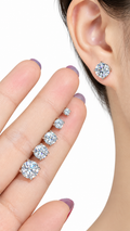 925 Four Prong Silver Studs