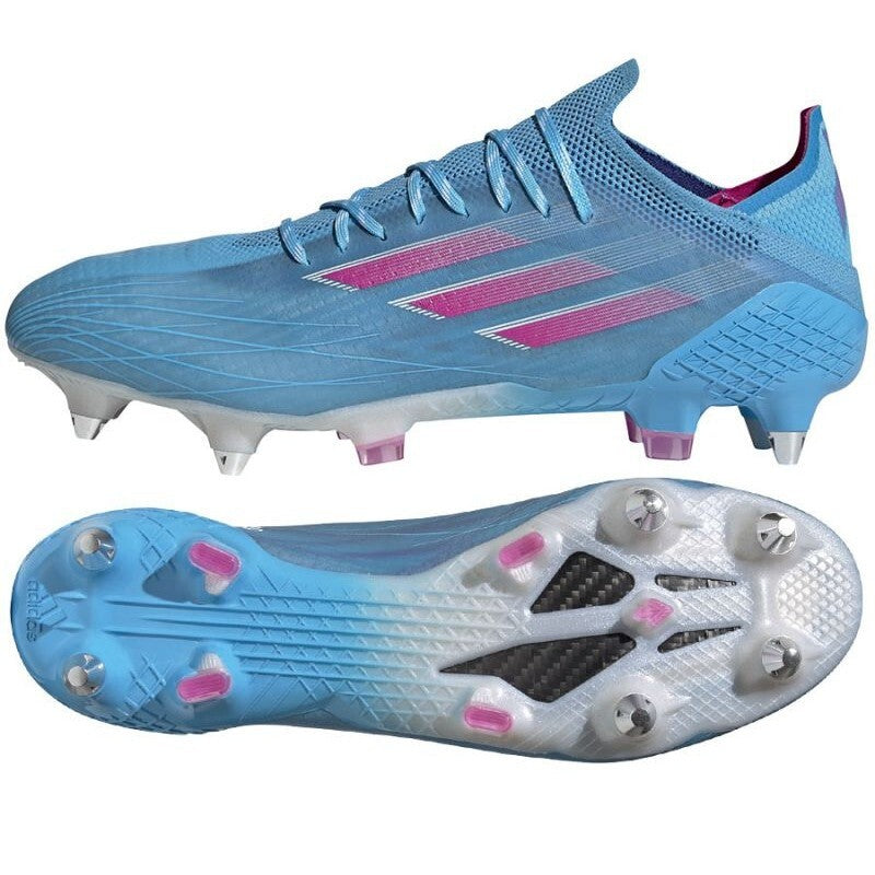 Adidas Unisex X Speedflow.1 SG Football Boots / Sky Blue Pink - New 🏴