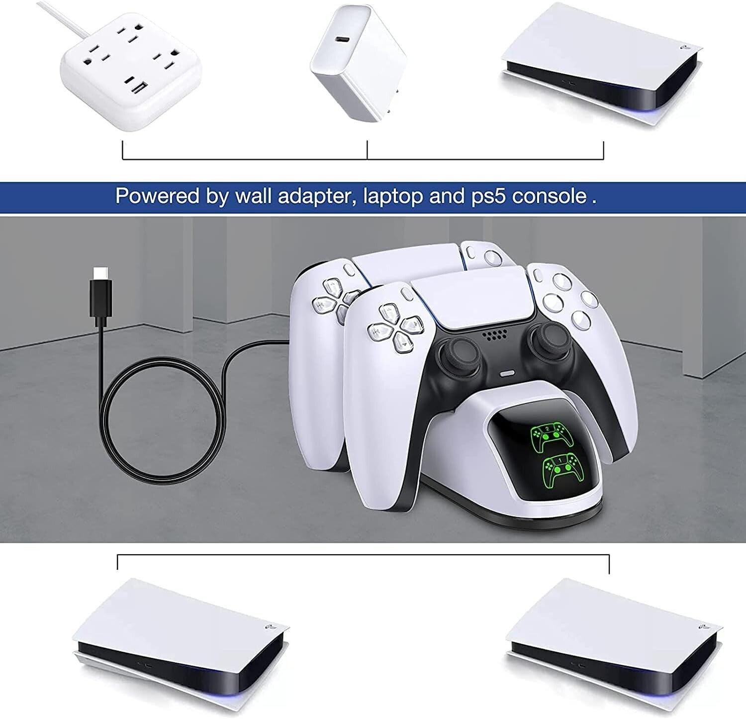 PS5 Controller Charger for Playstation 5 Dualsense Dual Dock Station DOBE - New 🏴