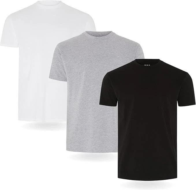 Men's Plain T-Shirt 3 Pack 100% Cotton Heavy Blend High Quality Short Sleeve Tee - New 🏴
