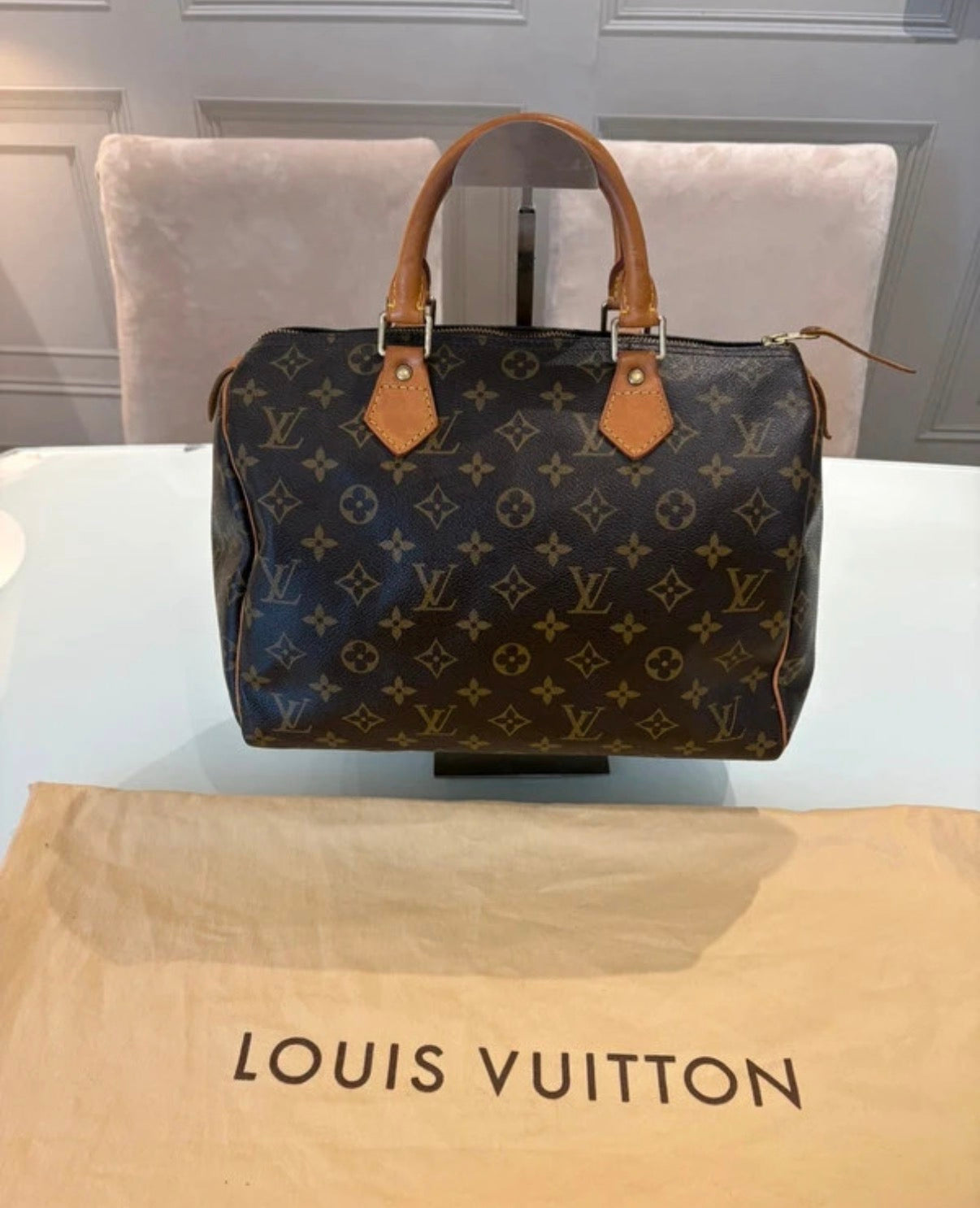 Louis Vuitton Speedy 30-Monogram canvas with dust bag⚫️☑️