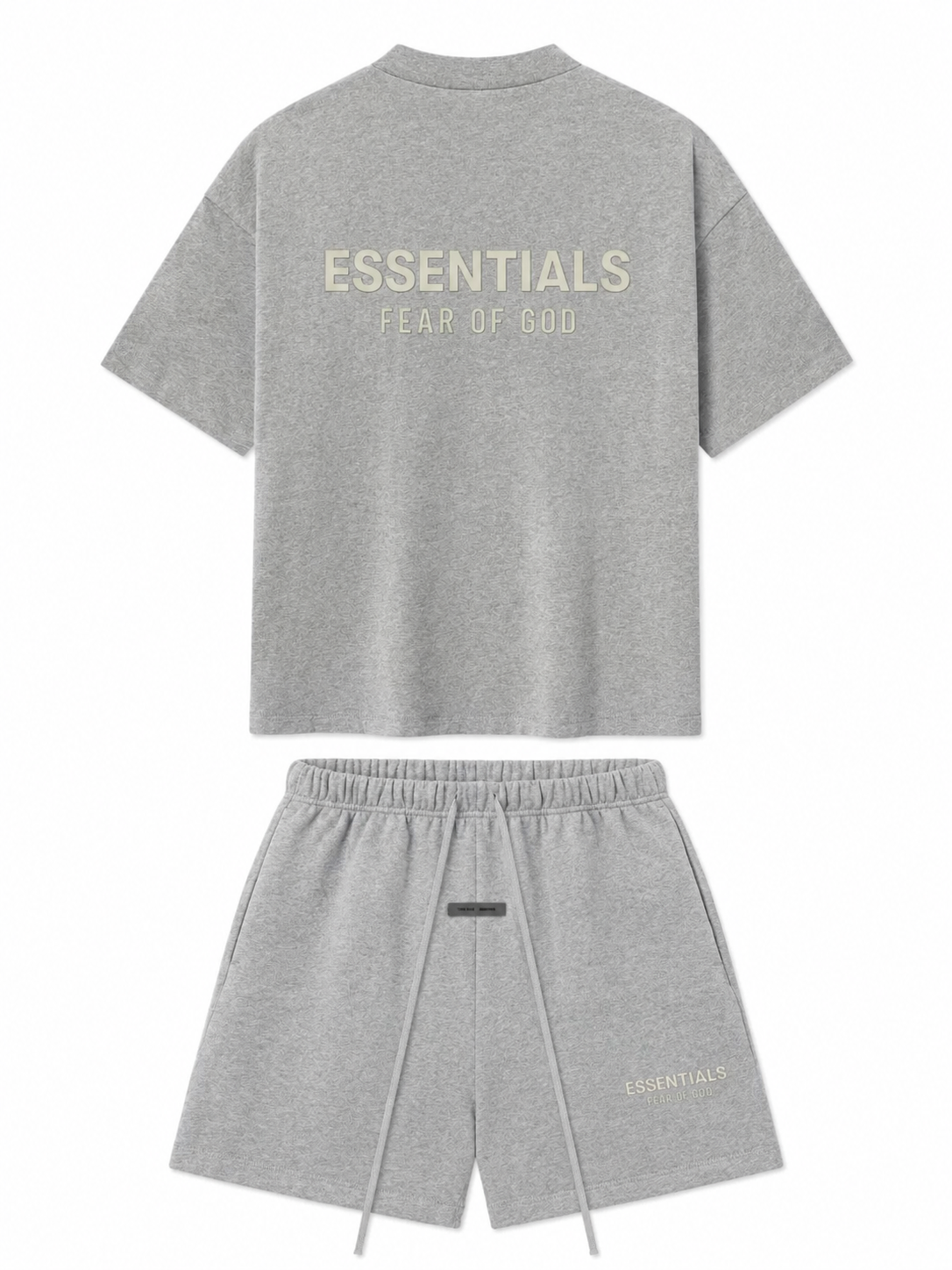 FEAR OF GOD ESSENTIALS Concrete Heather' SHORT SET (SS25)