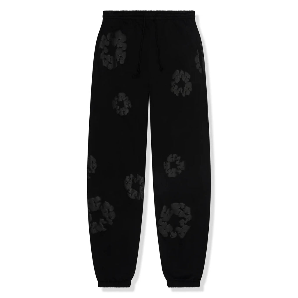 Denim Tears Cotton Wreath Black Monochrome Sweatpants