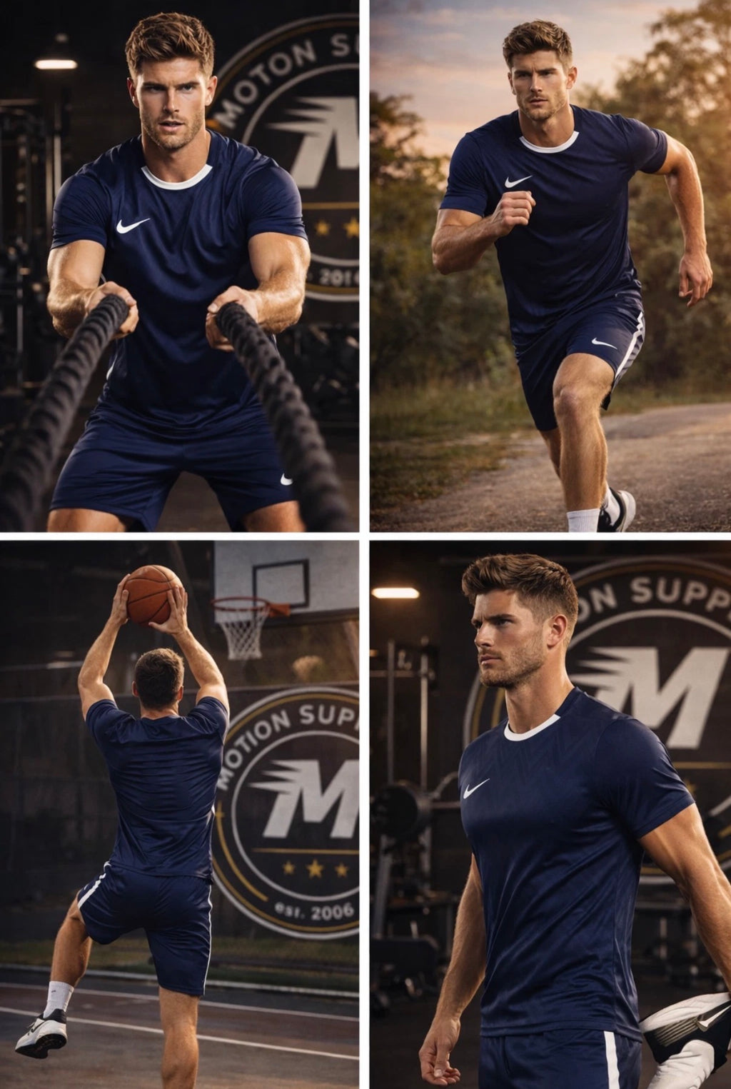 Nike Dri-Fit Set | Men’s T-Shirt & Shorts | Blue/White | Gym/Running | M L XL🏴☑️