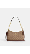 Teri Shoulder Bag In Signature Canvas Tan/Brown