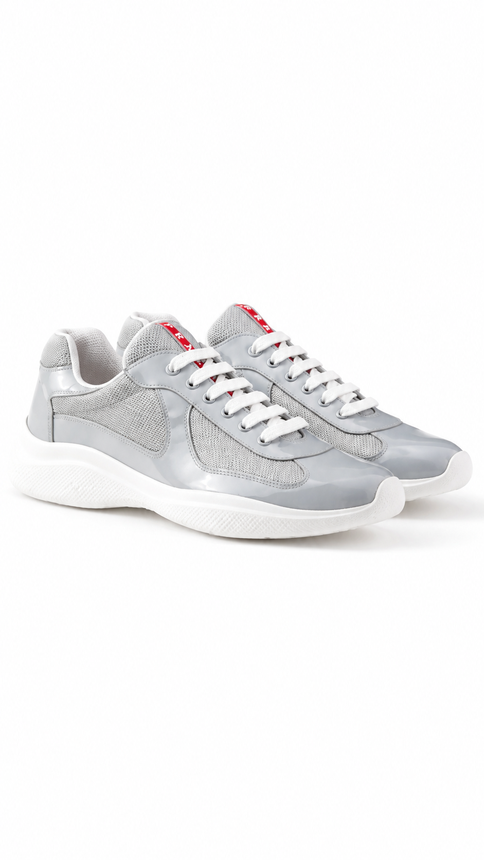 Patent leather and technical fabric Prada America's Cup sneakers
