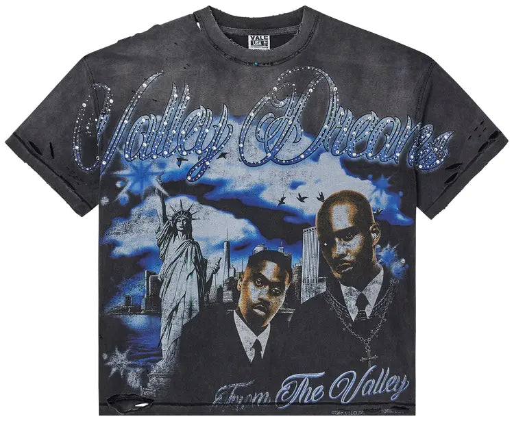 Valley Dreams Lives Valley Forever Black Godfather” Bling Tee