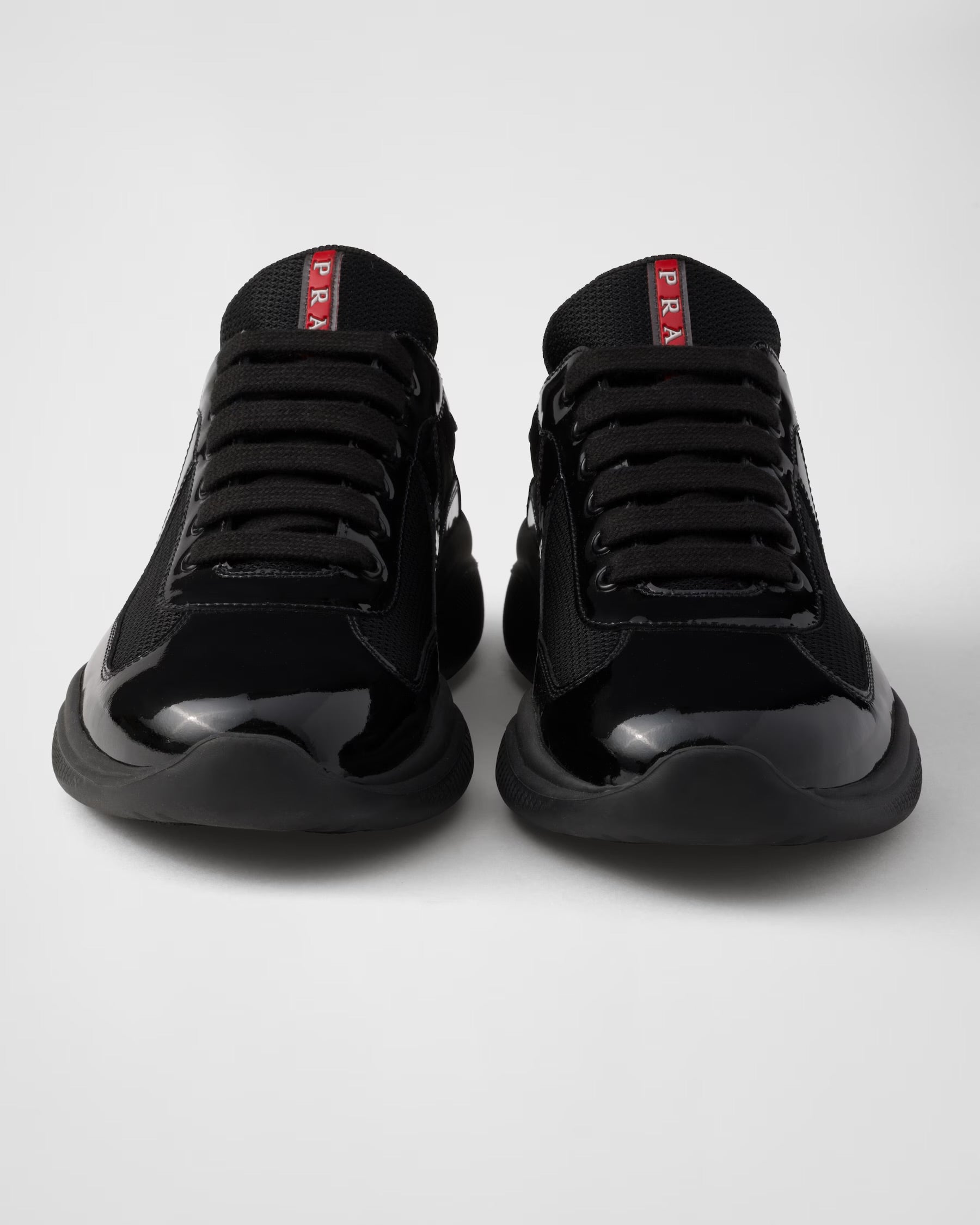 Patent leather and technical fabric Prada America's Cup sneakers