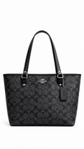 Coach City Tote Bag Zip top in Signature Canvas Black & Grey - Authenticity Guaranteed