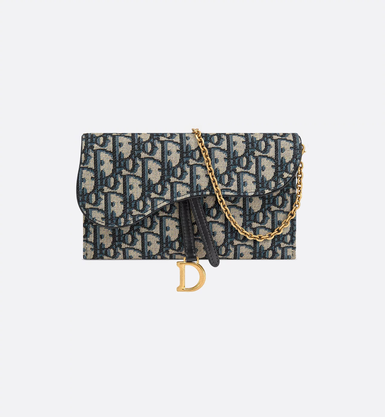 Small Saddle Pouch with Chain
Blue Dior Oblique Jacquard
