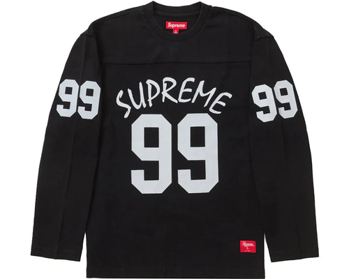 SUPREME 99 LONG SLEEVE FOOTBALL TOP BLACK ✓ – Azza Exclusive