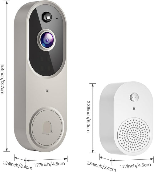 1080P Wireless Video Doorbell Camera with Ring Chime, Smart AI Human Detection - New 🏴