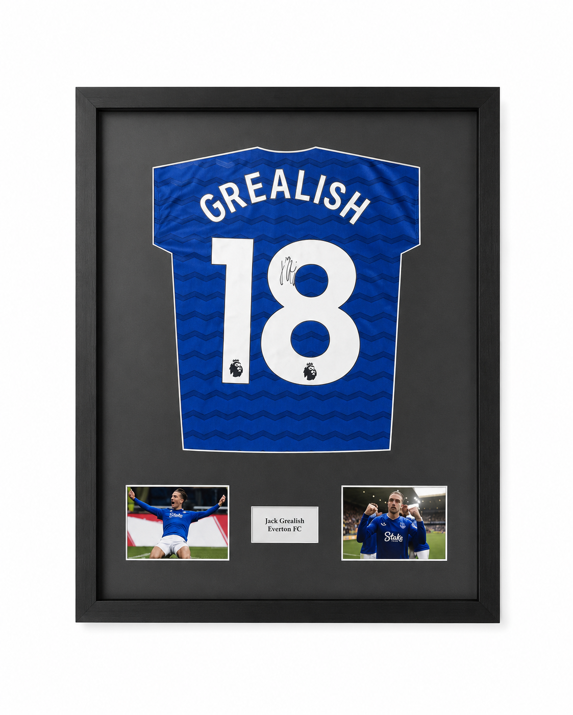 Professionally Framed Jack Grealish Everton FC EFC 2025/26 Home Shirt