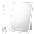 Rechargeable LED Makeup Mirror, 3 Color light, Touch Screen for Travel, Cosmeic