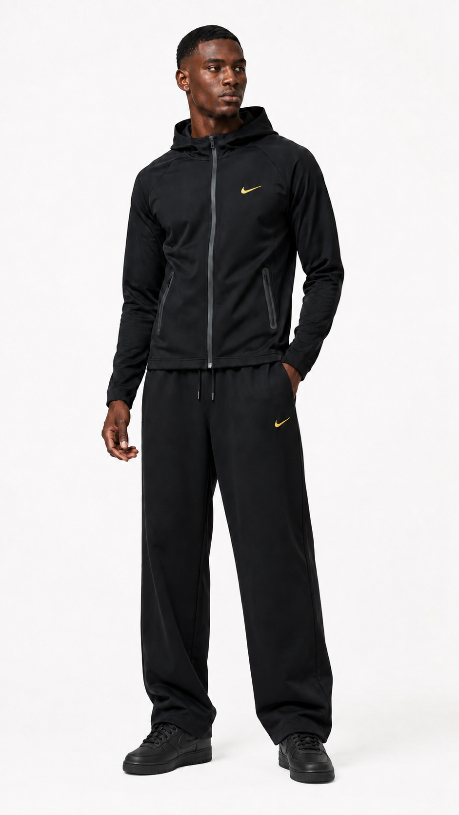Nike Fleece Nocta Tracksuit Set Mens Black/Yellow