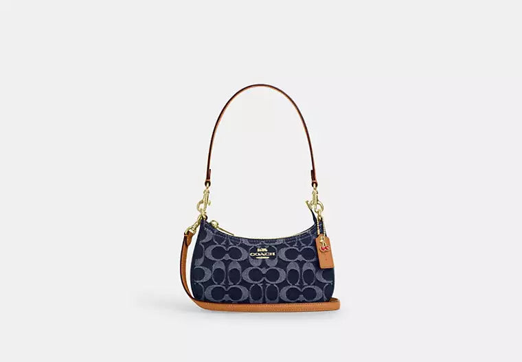 Coach Denim/Natural Teri Shoulder Bag Signature Denim - New 🏴